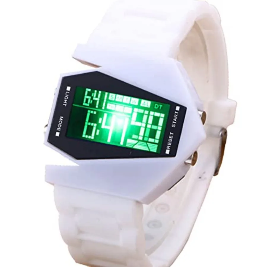 

Digital Airplane Watch Colorful LED Multifunctional Timepiece with Calendar Alarm and Cool Lights for Men Women Unisex Couple P
