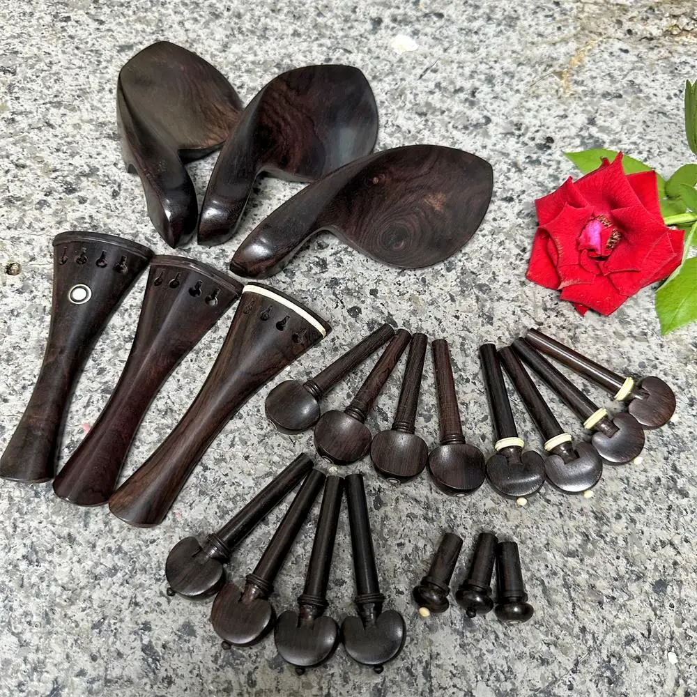

1 Set High Quality Violin Parts and Pegs Set, Chin-rest, Endpin, Ebony Wood, Rosewood Accessories
