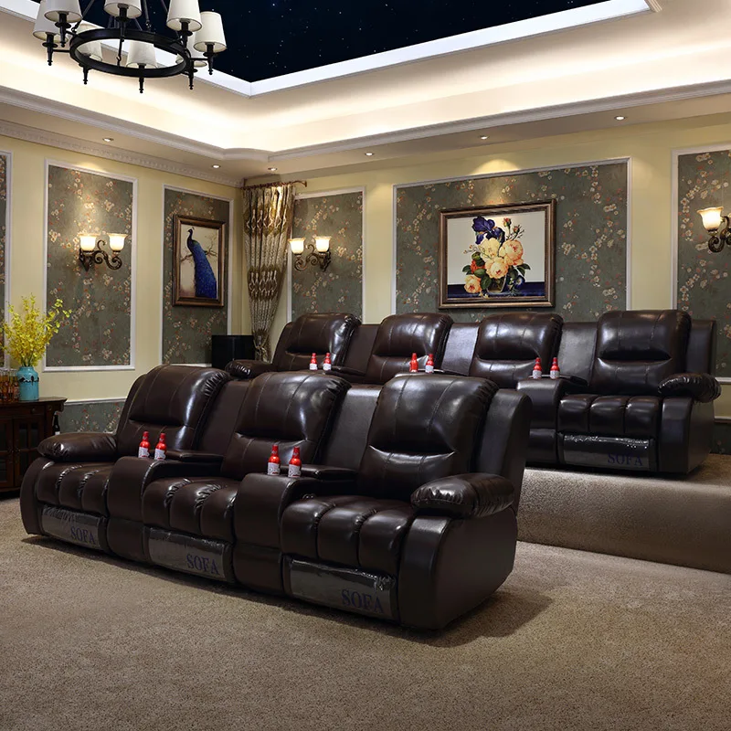 

Home Theater Couch Multi-Functional Smart Leather Private Electric Film and Television Hall Sofa Combination