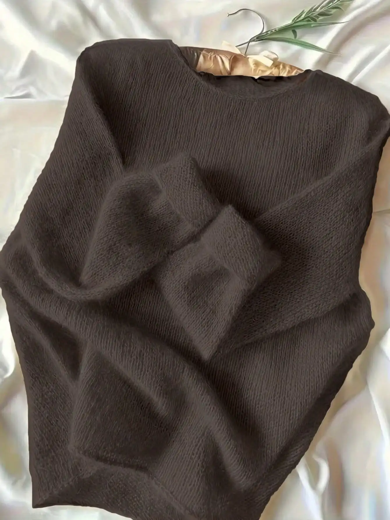 

Solid Color Casual Long Sleeve Pullover Sweater for Women, Soft Knit Crew Neck Top