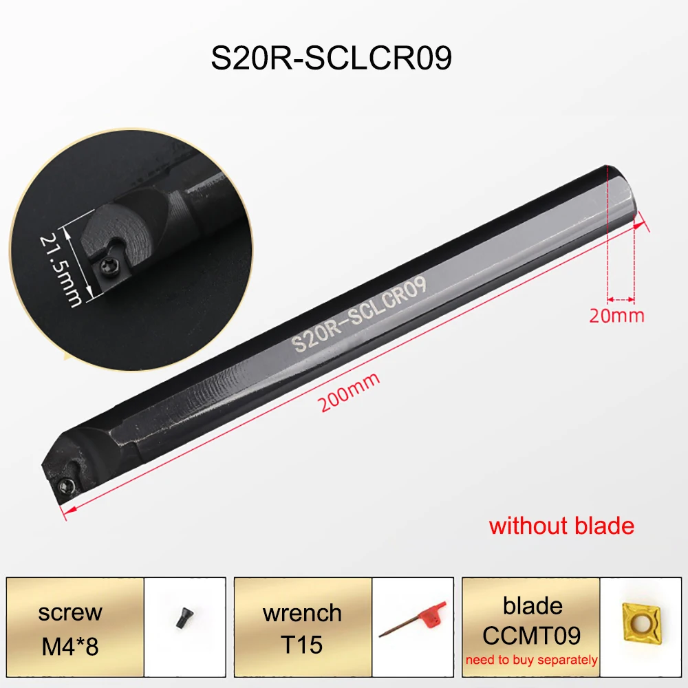 1PC S12M S14N S16Q S20R S25S SCLCR09 Internal Turning Tool Lathe Boring Bar Tool Holder For CCMT09T304 CCT09T308 Carbide Insert