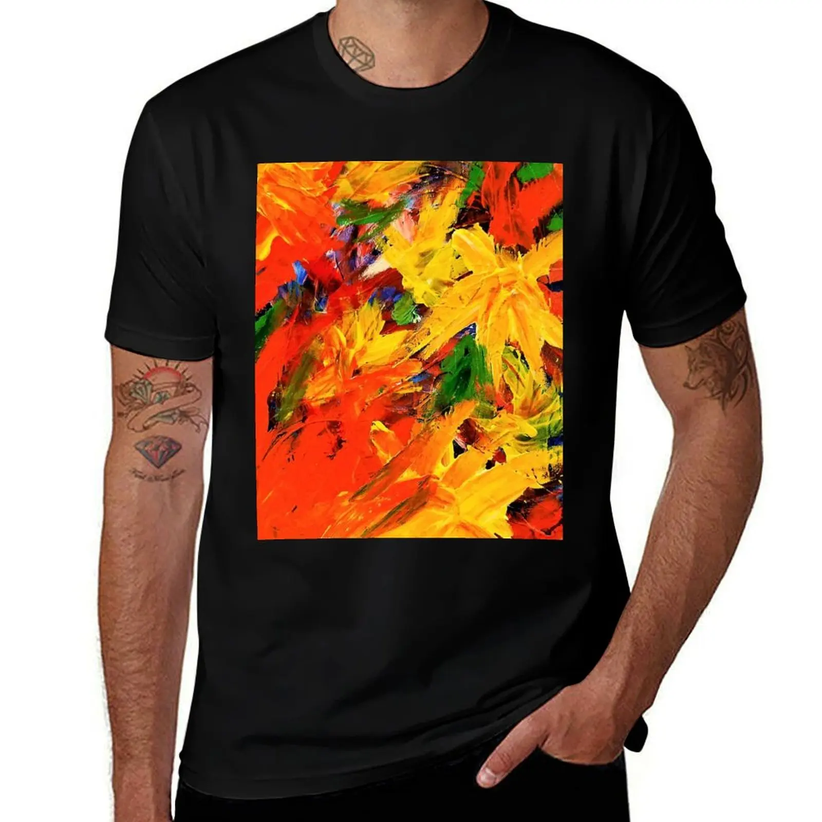 Lava Leaves T-Shirt Anti-Pilling Casual T-Shirt