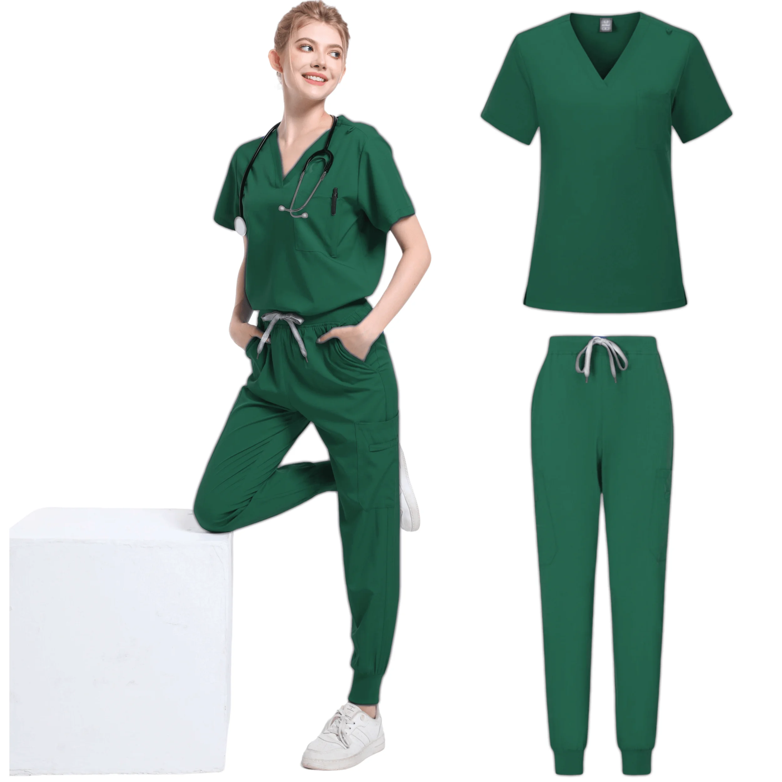 Scrubs Medical Uniforms Woman Multicolour SPA Beauty Uniform Dentist Veterinary Working Clothes Unisex Pharmacy Clinic Scrub Set