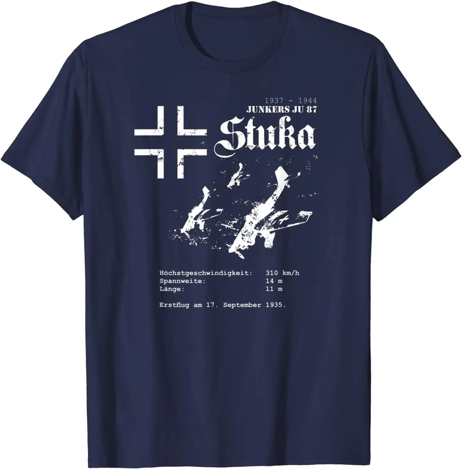 

Stuka Wehrmacht Tee 87 World War 2 German Fighter Summer Cotton O-neck Short Sleeve T-Shirt