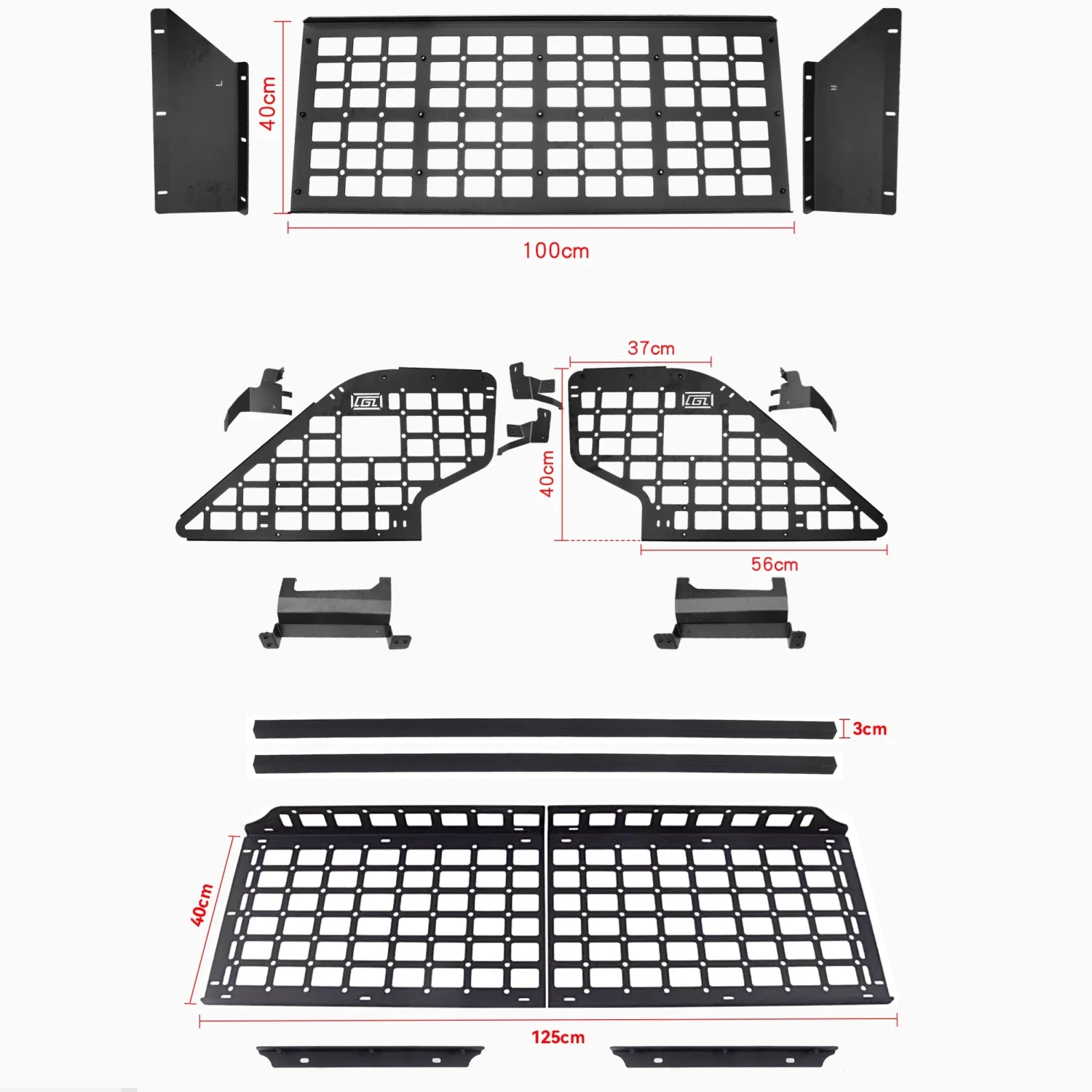 For Jeep Grand Cherokee WL 2022-2026 Trunk Expansion Organizer Molle Panel Storage Panel Car Rear Rrunk Debris Rack Accessories