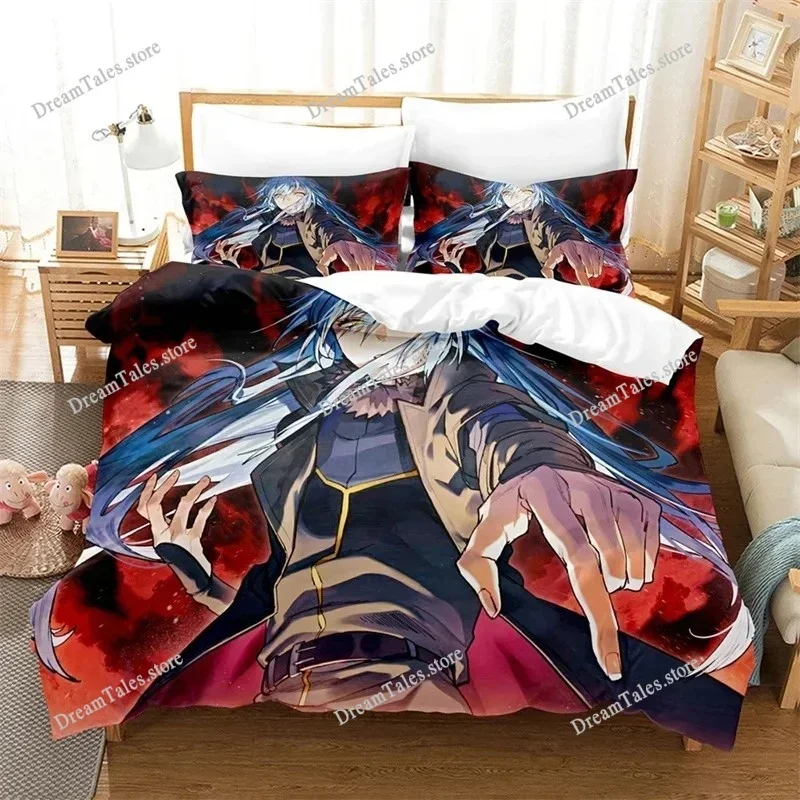Anime Bedding Set That Time I Got Reincarnated As A Slime Rimuru Kids Gift Duvet Cover Pillowcases Queen King Single Size741
