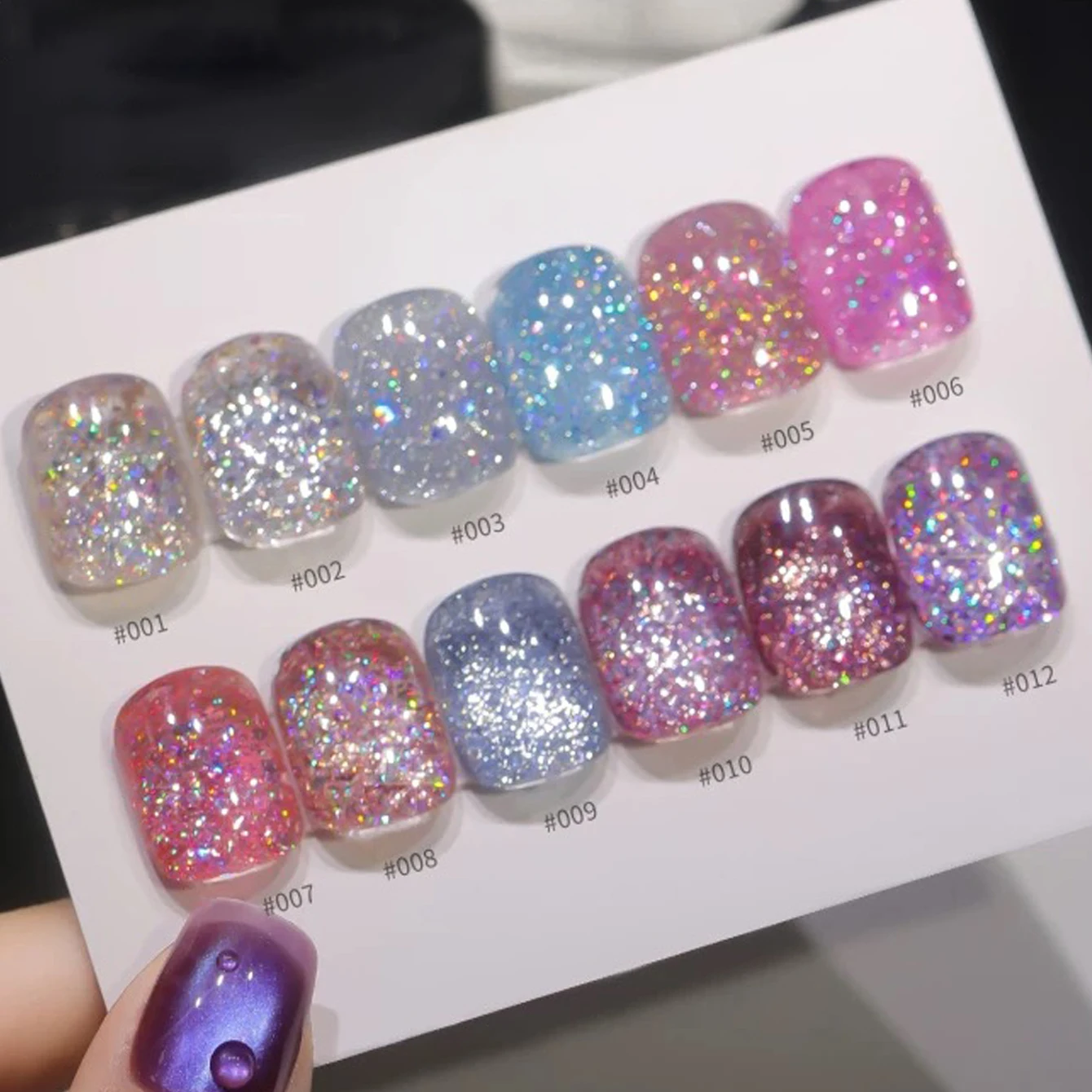 

MeC 1-12 шт. 12 мл гель-лак для ногтей с бриллиантами и звездами, осень 2025 г., мечтательный ослепительный блеск, полностью розовый бриллиант, принадлежности для ногтей