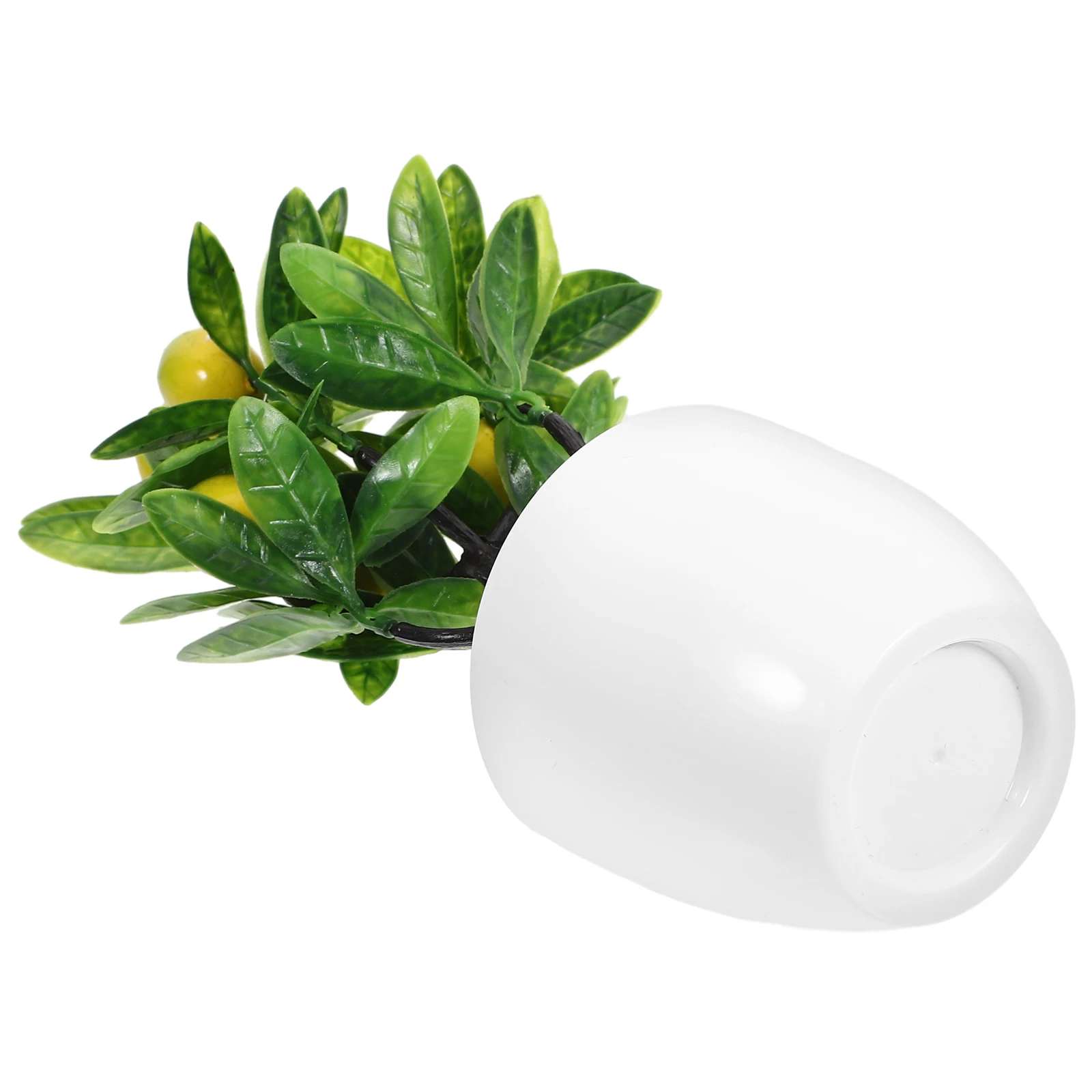 

2 Pcs Artificial Lemon Pot Decoration Indoor Plants Simulation Lemon Bonsais Fake Tree Home Office Decor Realistic Leaves Year