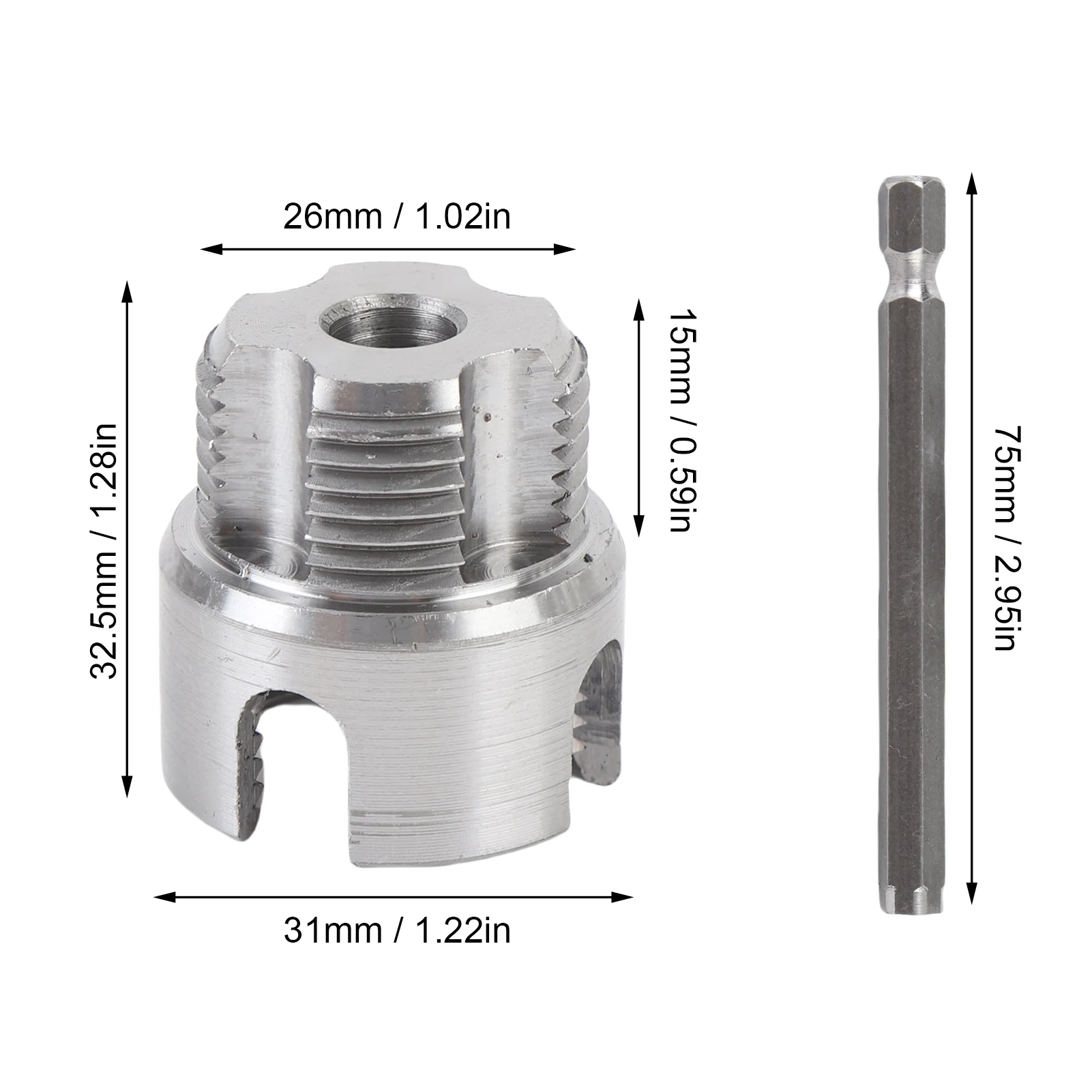 Plastic Pipe Threading Tool Rugged Multifunctional Portable PVC Pipe Threader 4 Set High Hardness Alloy Steel for Home Repairs