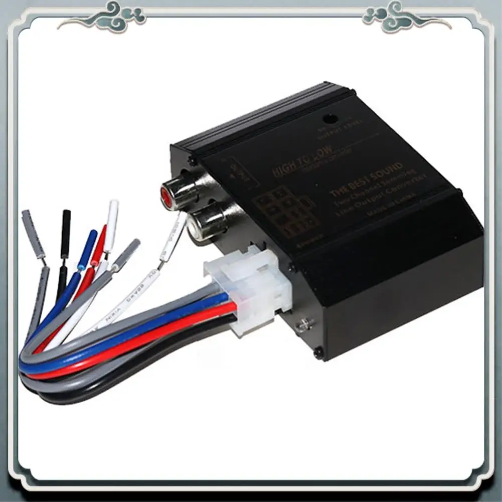 

Premium 12V Car Audio Speaker High To Low Level Converter Adapter For RCA Port With Anti-Interference Technology