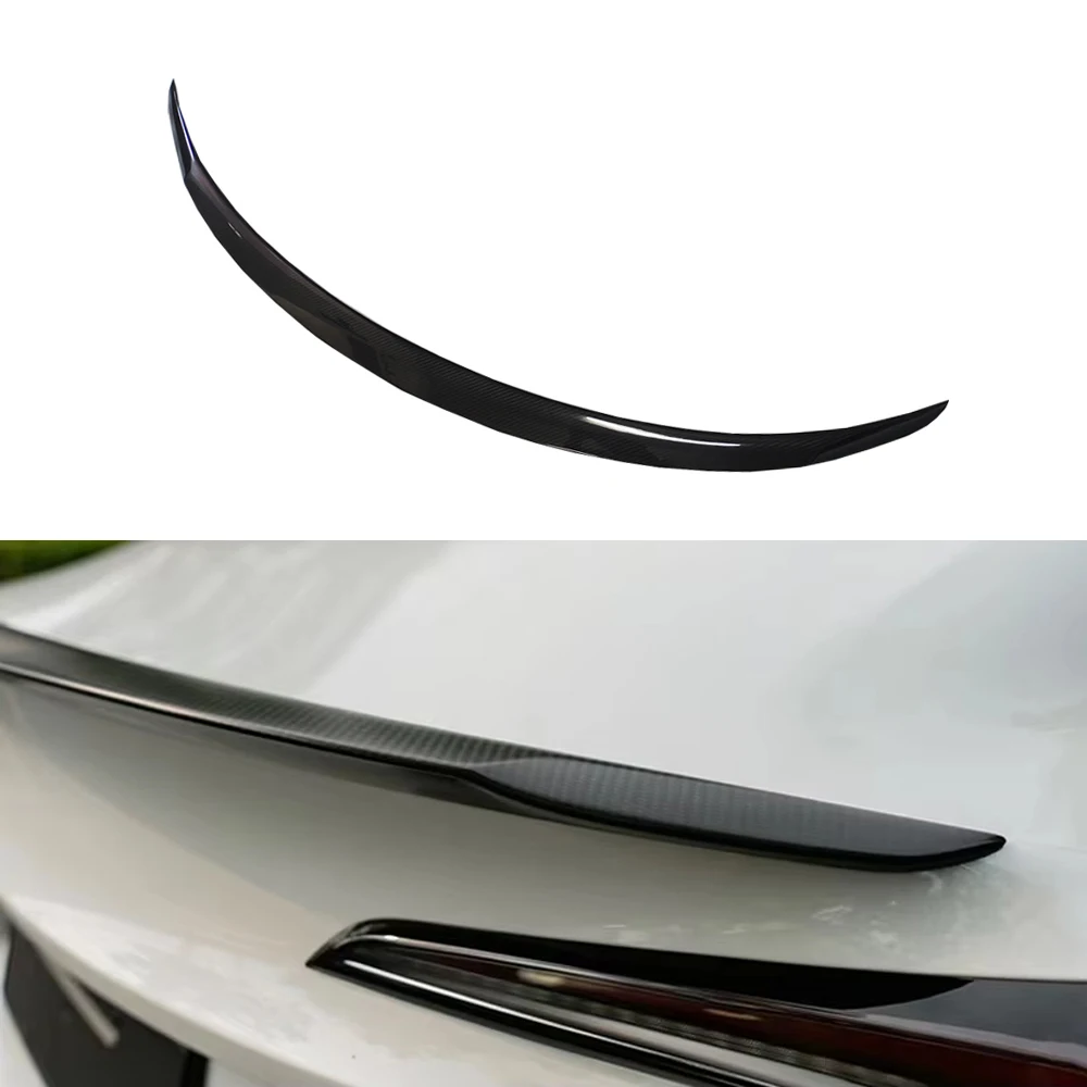 High Performance Dry Carbon Fiber Spoiler for Tesla Model 3 Highland 2023 2024 Car Original Trunk Tail Wing Exterior Accessories