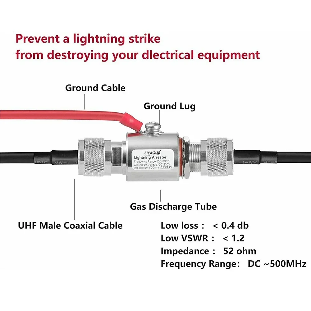 NKKY N Female to N Female Arrester Antenna Feeder Surge Protect Easy Installation Close to Equipment or Antenna
