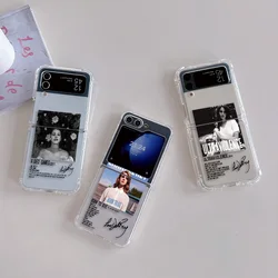 Soft Anti-fall Back Cover Phone Case for Singer Lana Del Rey Poster Samsung Galaxy Z Flip 3 4 Z Flip 5 6 Z Fold 4 5G PC