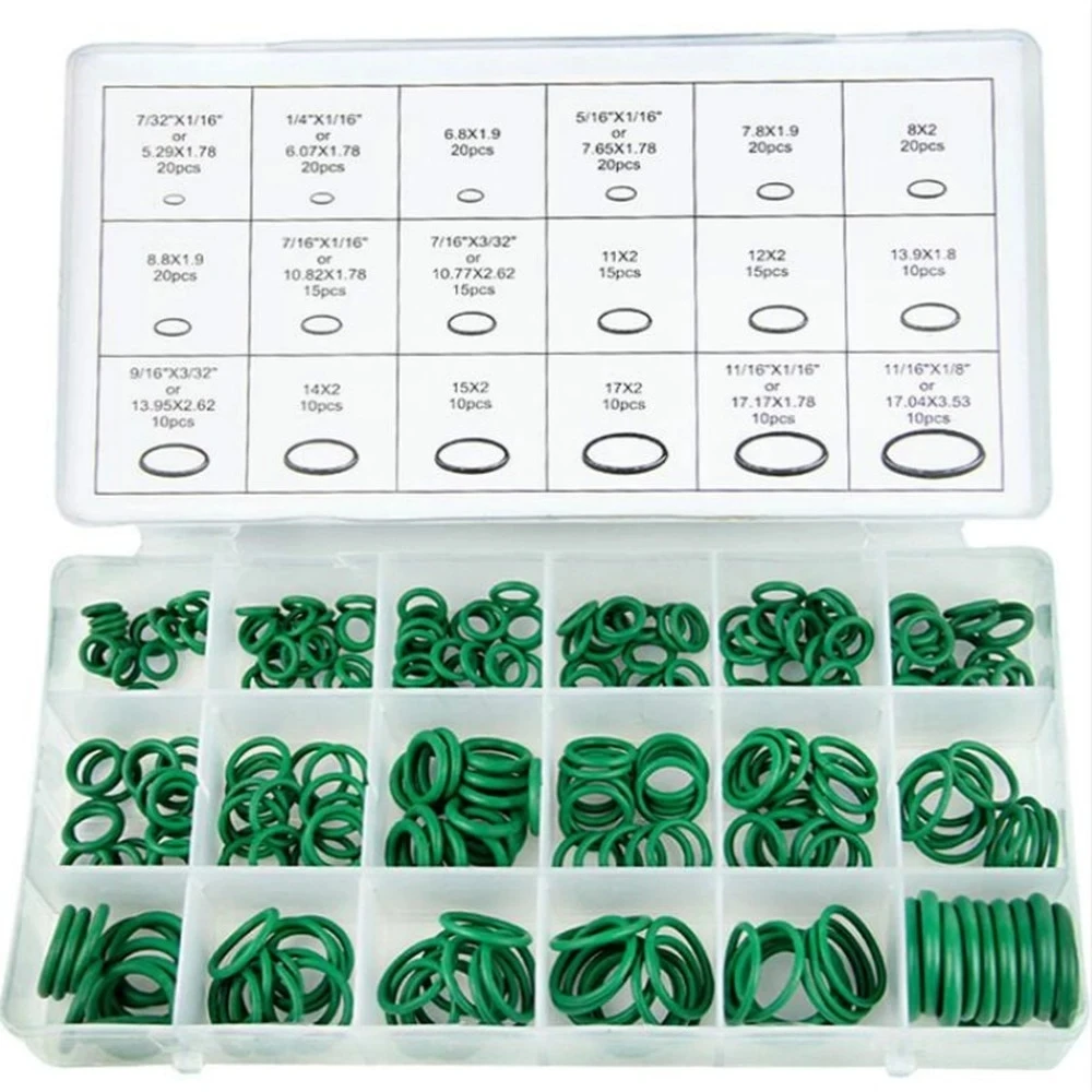 270pc R134A 18 Sizes Assortment Car Air Condition Rubber Ring O-Rings Seal A/C Repair Automotive AC Pipe Tool Joint Seal Rings