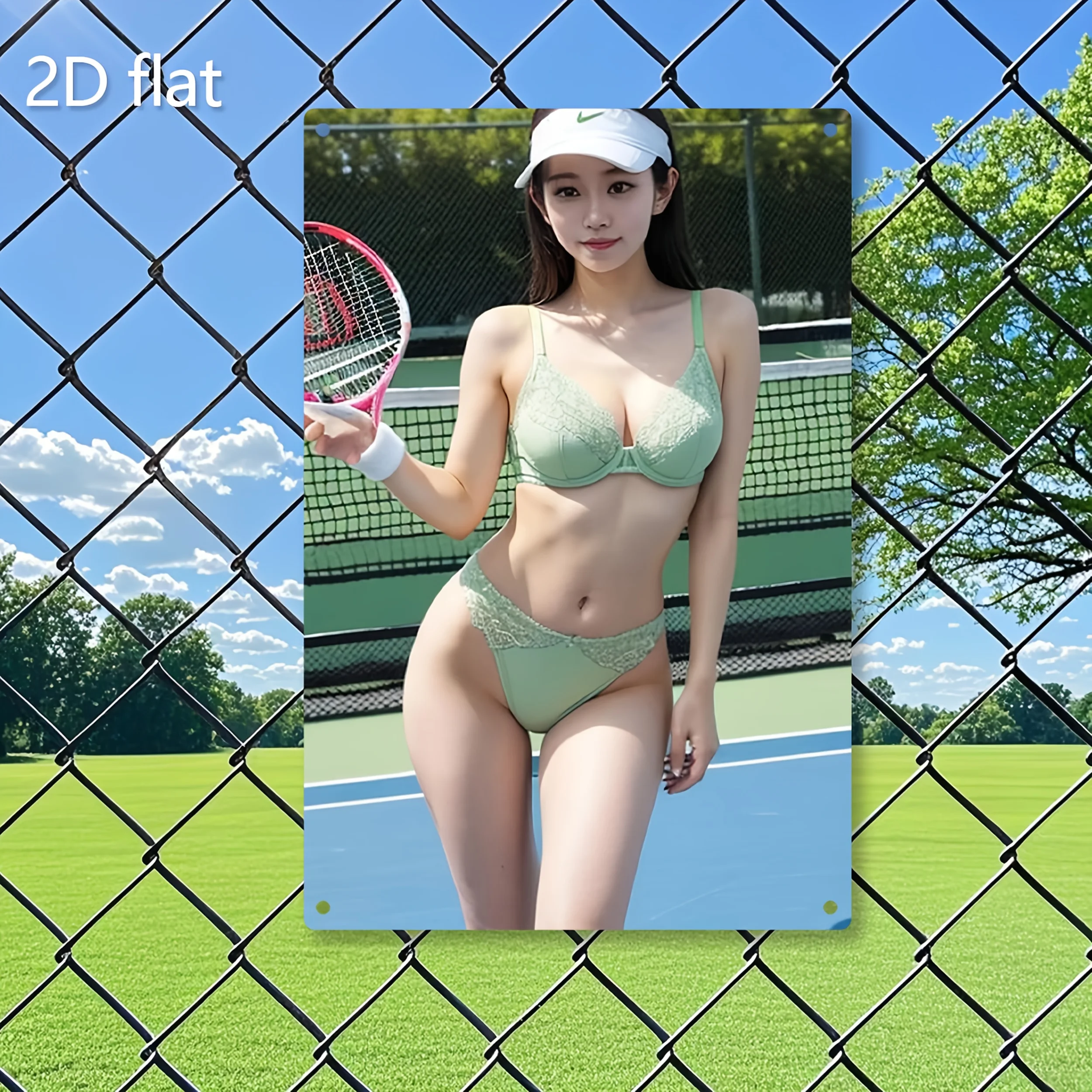 

Tennis Player Metal Wall Art Vintage Sports Gift for Home Office Decor