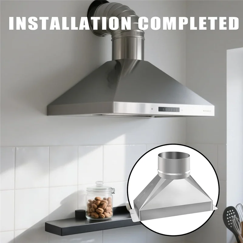 HRBAJ-4 "diâmetro x 10" comprimento kit de ventilação de microondas com 3-1/4 "de aço galvanizado retangular para transição de duto redondo para conexão du