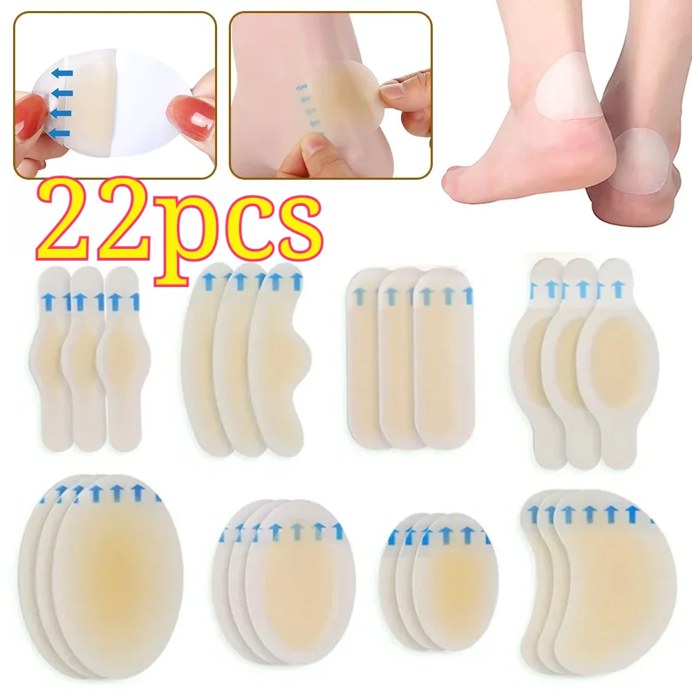 22PCS Hydrocolloid Foot Patches, Anti-Blister Heel Shields for Hiking, Camping, Travel, Back to School Dorm Essentials
