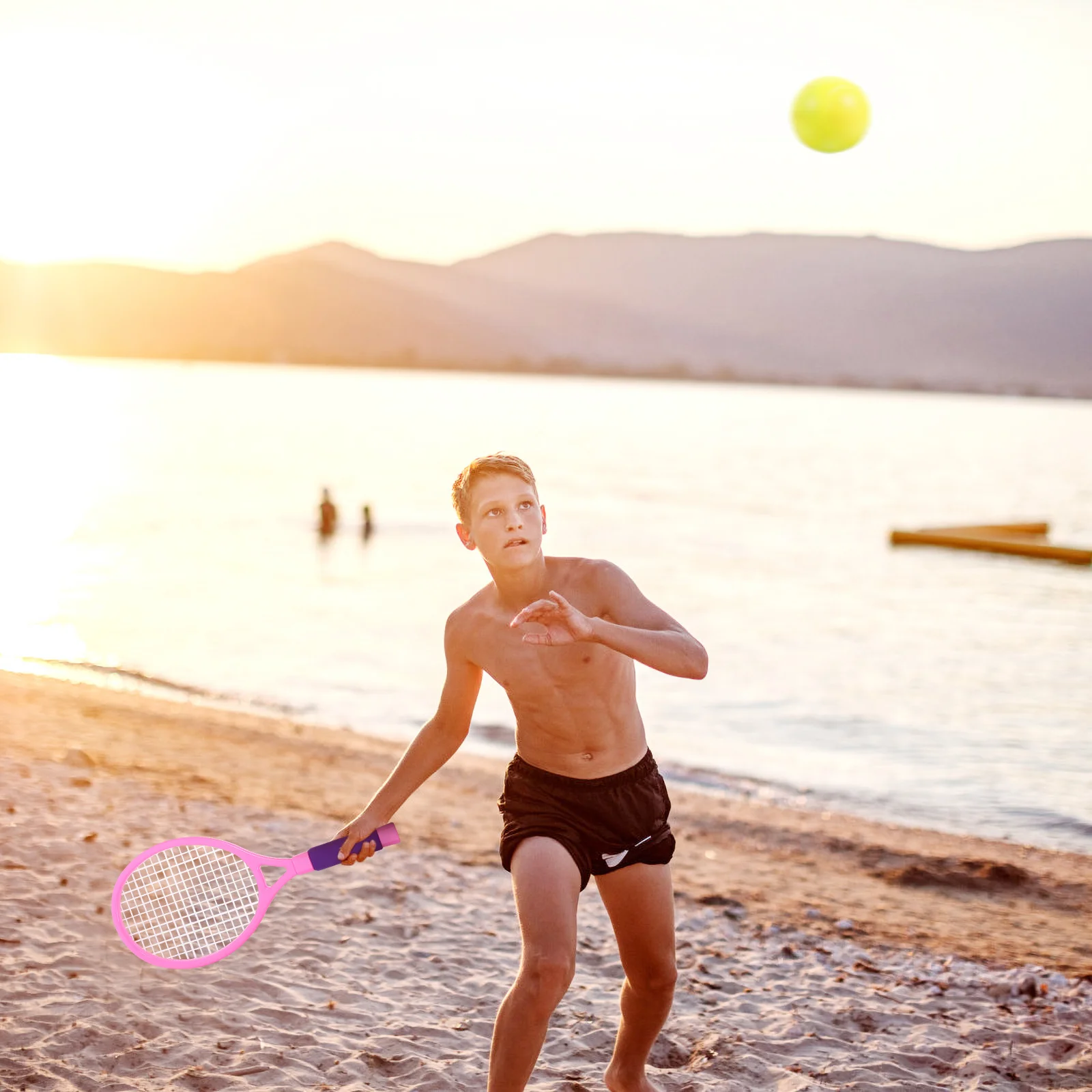 Raquete de badminton brinquedo raquetes profissionais crianças brinquedos atléticos grande tênis portátil para crianças brinquedos de plástico