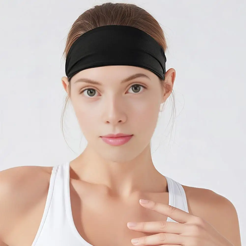 

Breathable Stretch Sports Sweatband Anti-Slip Moisture Wicking Headband for Basketball Fitness Yoga