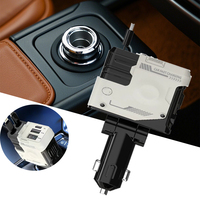 4-in-1 120W Car Charger Retractable Cigarette Lighter Adapter with USB Type C Fast Charging Cable for iPhone & Android Devices