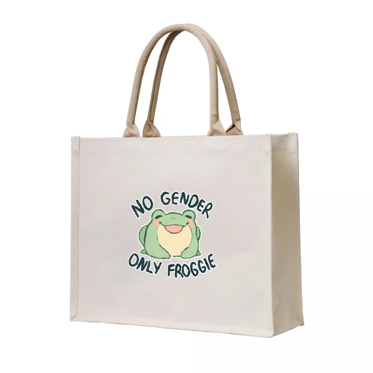 NO GENDER, ONLY FROGGIE Tote Bag custom tote bag cute pouch bag shopper woman Big women