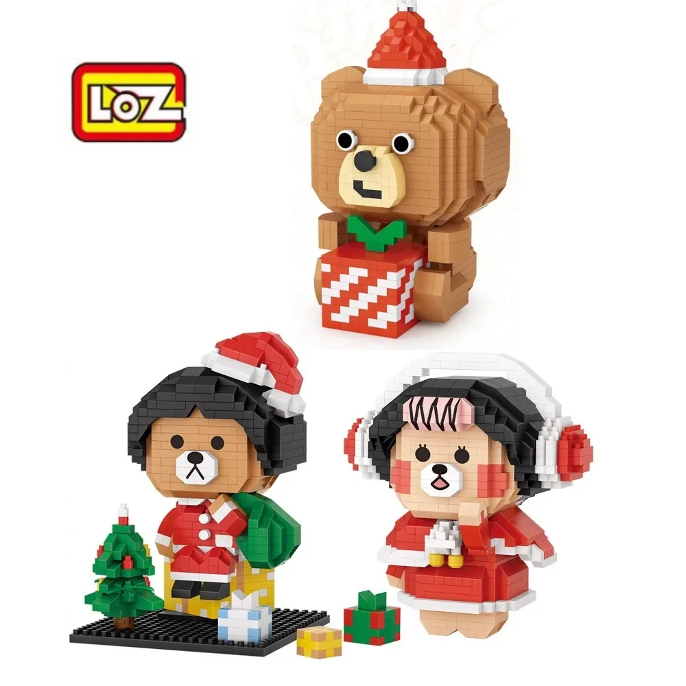 Classic LOZ Mini Blocks Cartoon Bear Cute Girl DIY Small Bricks Brinquedo Gifts Girls Christmas New Year Present