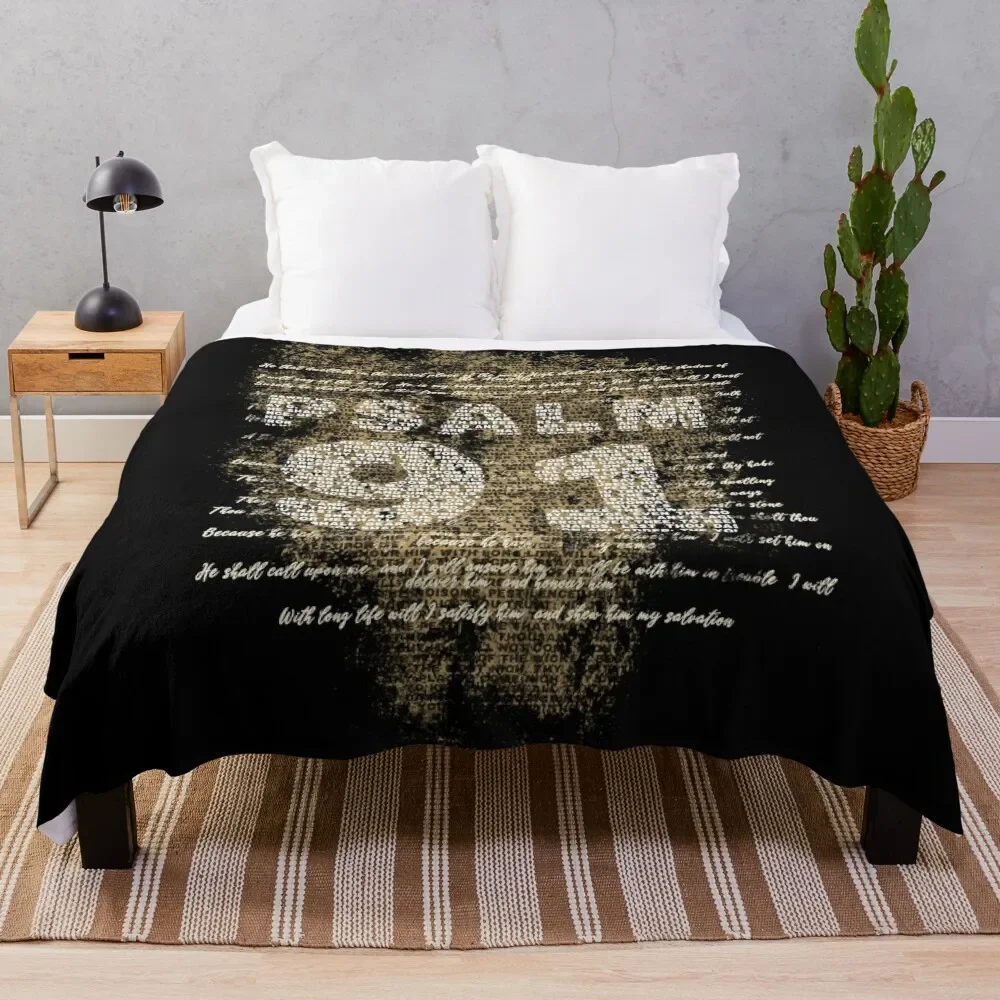 Psalm 91 Throw Blanket Vintage Bed Retros Blankets