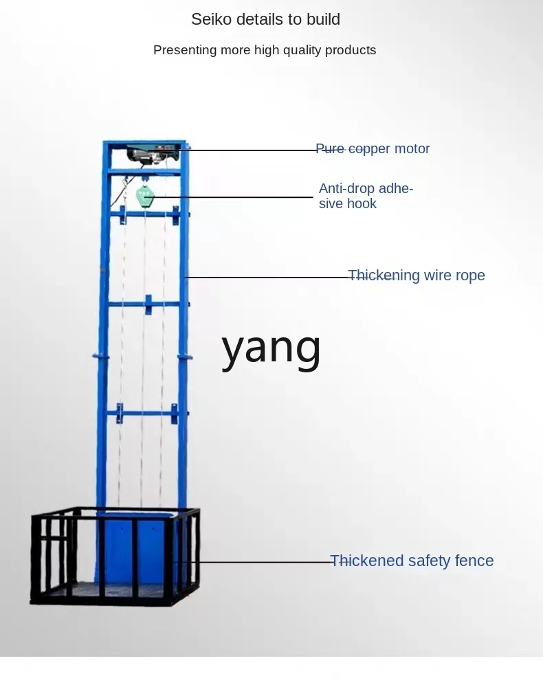 LTT ورشة عمل بسيطة مستودع منزلي صغير دليل السكك الحديدية منصة رفع أحادية الرافعة الكهربائية