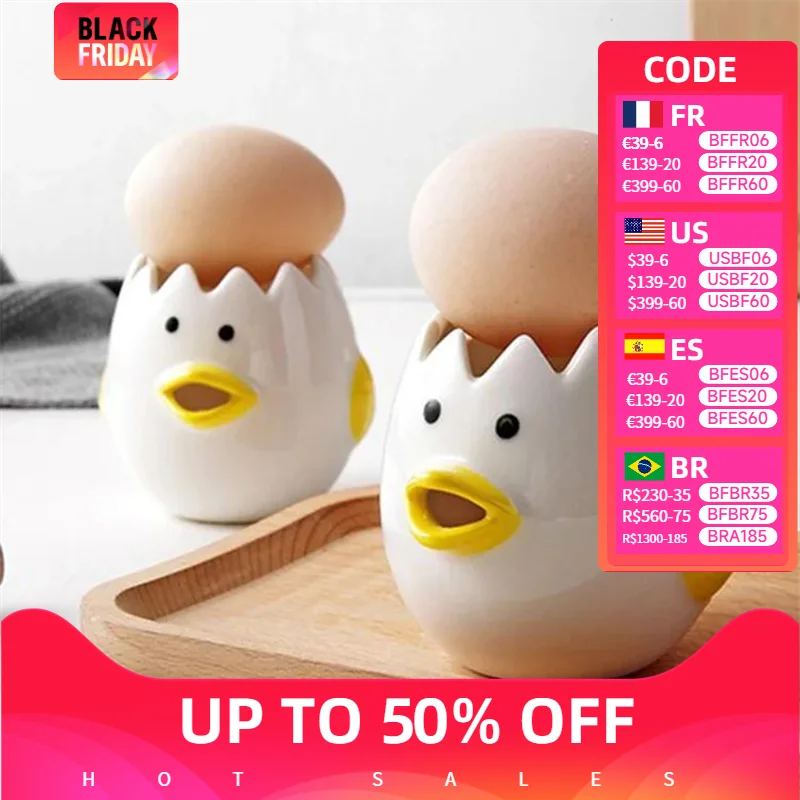 

Cute Chick Ceramic Egg White Separator Creative Egg Separator Yolk Protein Separator Baking Tool