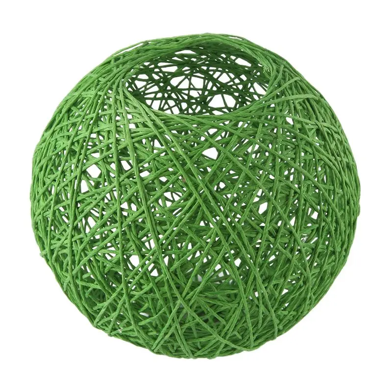 THIVN-Bamboo, Rattan And Jute Ball Chandelier Individual Creativity Spherical Rattan Nest Lampshade