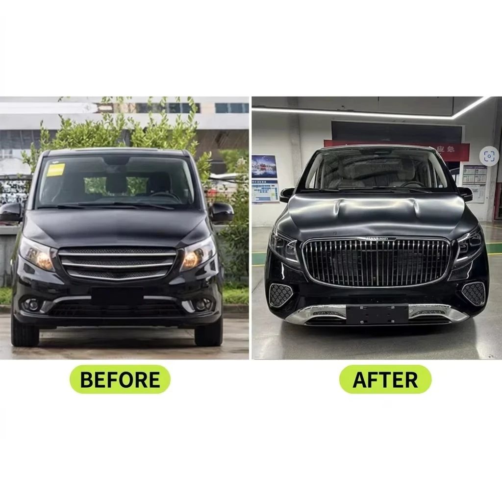V-Class Vito W447 Upgrade GLS Maybach Style Body Kit with Front Rear Bumper Grille Non-destructive Full Set PP