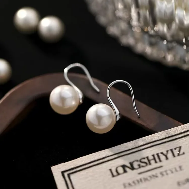 Fashion Imitation Pearl Dangle Earrings for Women Elegant Golden Silver Color Drop Earrings Wedding Party Jewelry Accessories