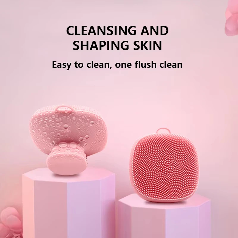 Escova de silicone quadrada para beleza, escova para limpeza profunda dos poros, escova de limpeza facial esfoliante com cerdas macias para massagem f