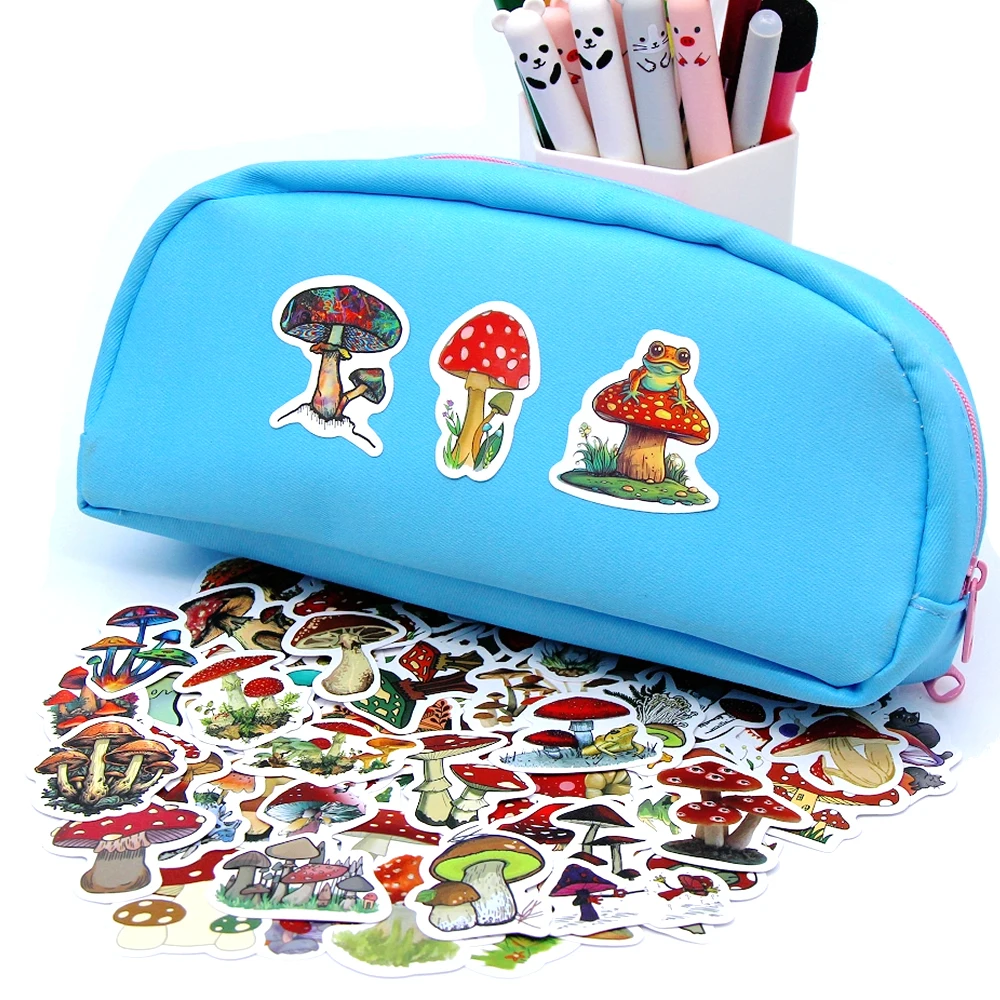 10/50/100pcs Kawaii Mushroom Stickers Toys Cute Cartoon Decals For Kids DIY Laptop Scrapbook Stationery Fridge Funny Sticker