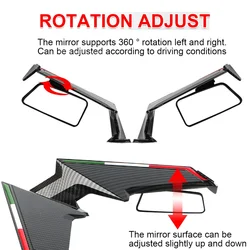 For Honda CBR650R CBR1000RR For CFMOTO NK250 NK400 Universal Motorcycle Fairing Side Winglet With Mirror Fixed Wind Wing Spoiler
