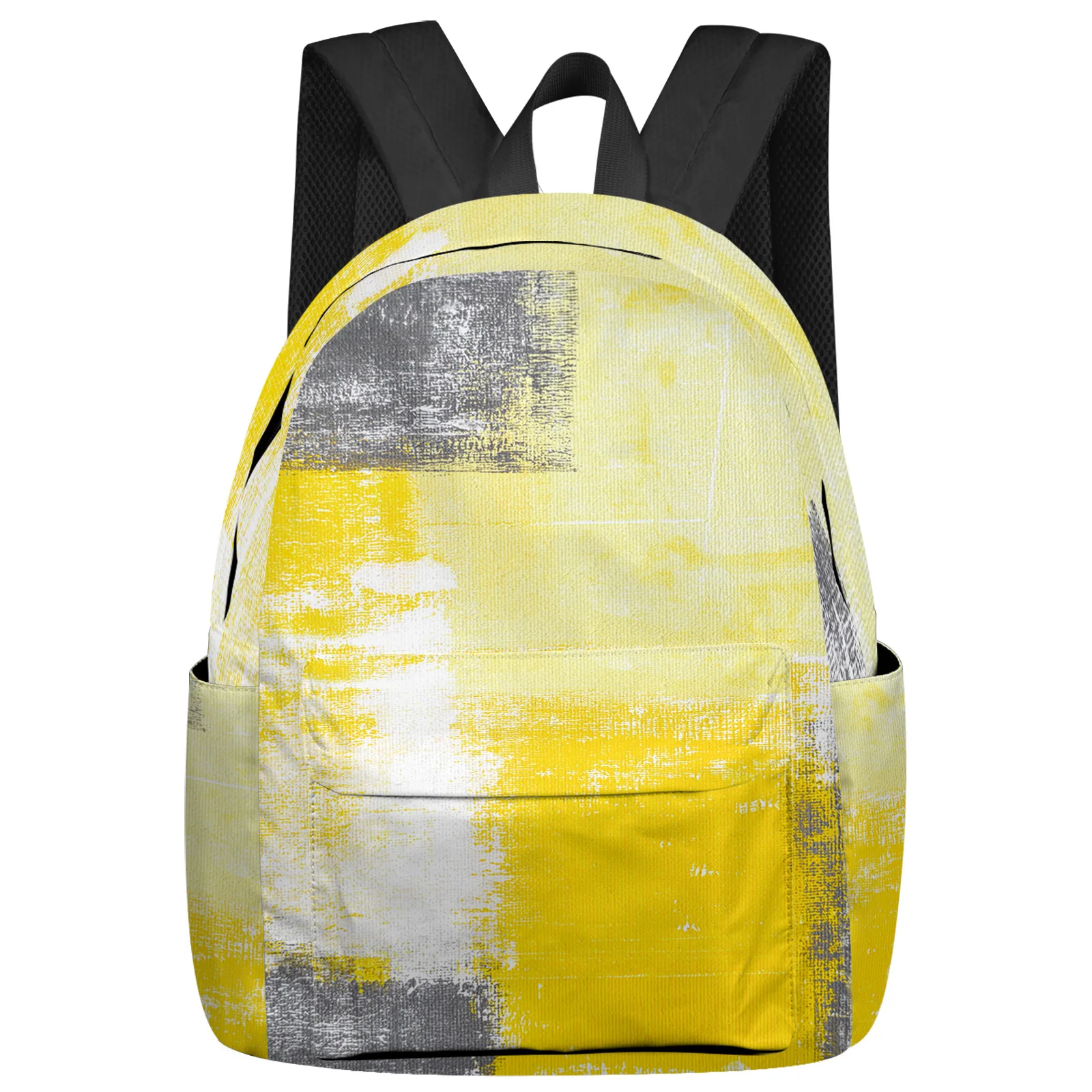 

Abstract Oil Painting Geometric Yellow Backpacks Teenagers Student School Bags Laptop Backpack Men Women Female Travel Mochila