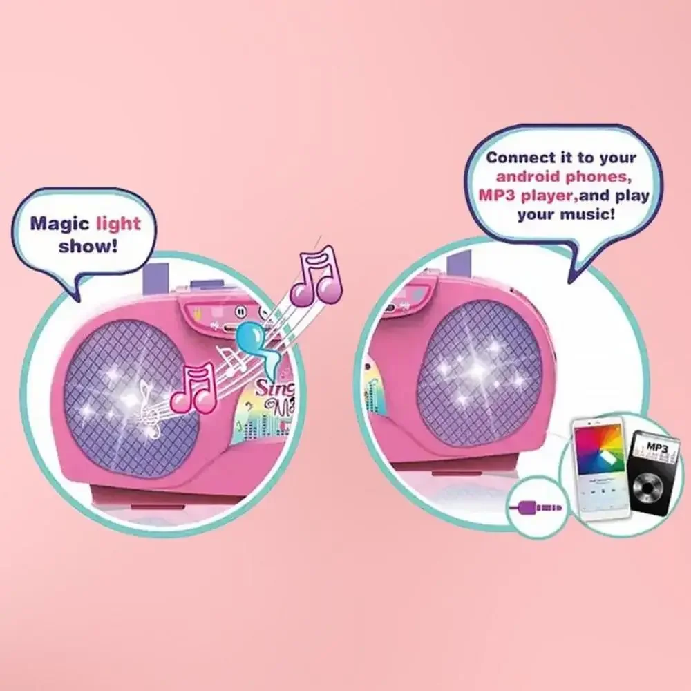 Máquina de canto para chico, Educación Temprana portátil con luz, alta calidad de sonido, micrófono de Karaoke, instrumento musical, juguetes para chico