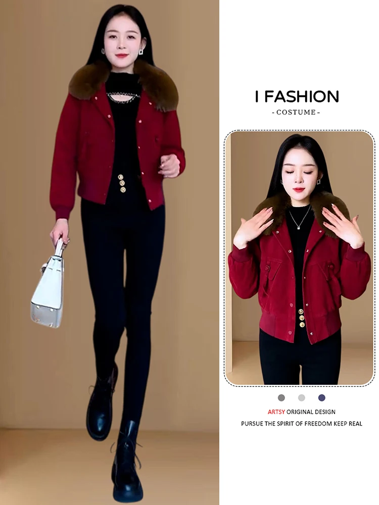 

Women's Casual Versatile Thiened Cotton Jaet Winter Warm Faionable Outerwear Comfortable Loose Fit Korean Sle