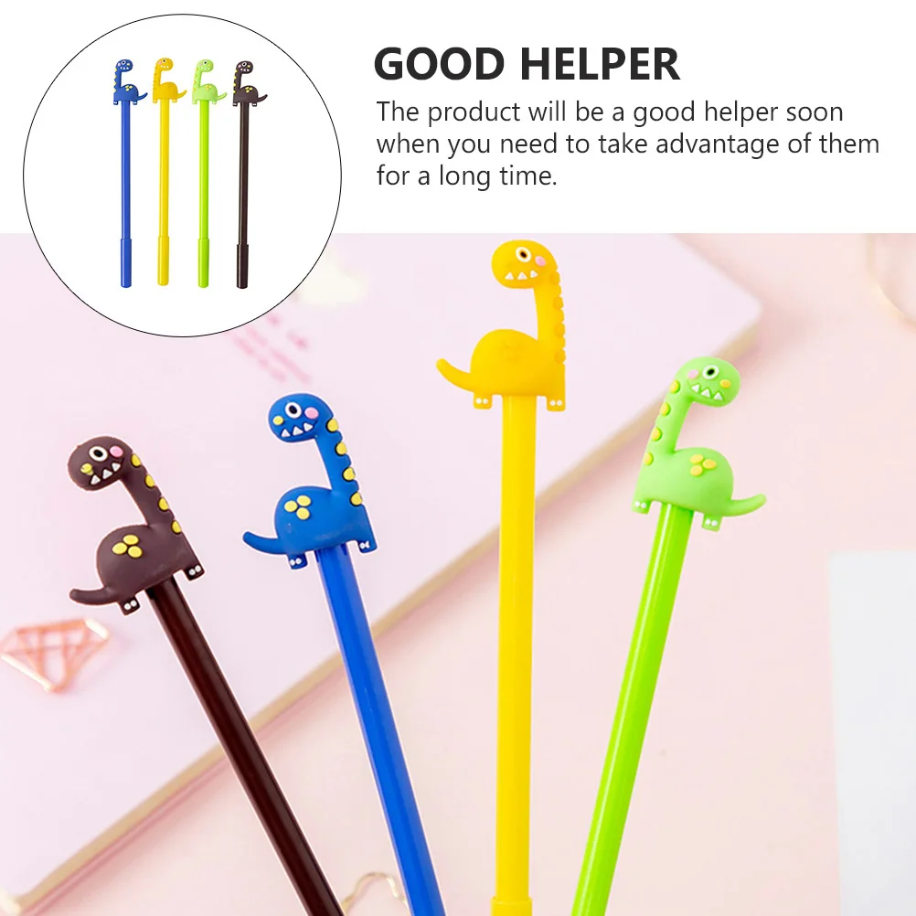 16pcs Gel Pens for Kids with Adorable Dinosaur Design Plastic Stationery Smooth Writing Experience Student Supplies