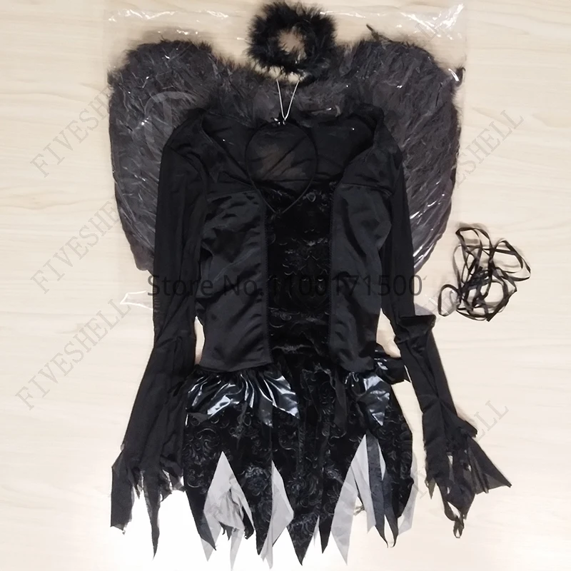 Halloween Costume for Adult Women Sexy Dark Angel Devil Cosplay Costume Carnival Performances Costume Women Vampire Ghost Bride