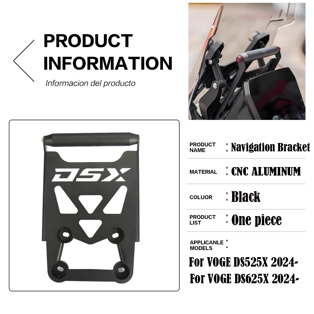 قوس الملاحة ل VOGE DS525X DS525 DS625X 625DSX 625DS 2025-ملحقات الدراجات النارية حامل هاتف GPS طقم تركيب #6
