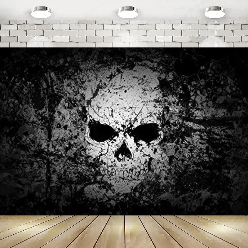 Halloween Photography Backdrop  Scary Skull Background Horror Gloomy Tomb Zombie Party Spooky Night Costume  Banner  Decor