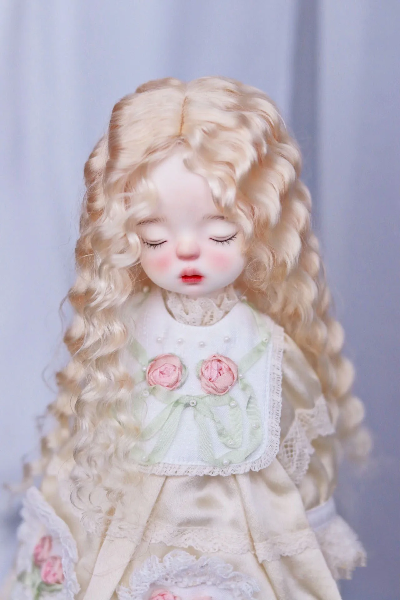 

Fashion 1/6 BJD Doll Hair, Mohair Wig Small Blonde Curls