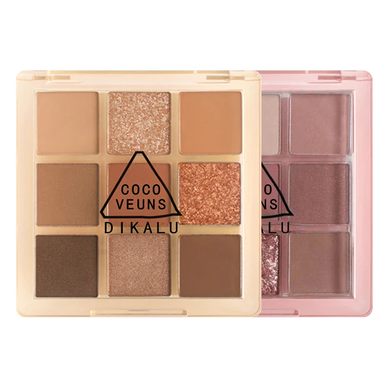 Paleta de sombras de ojos con purpurina mate, pigmentos de ojos con pincel, Cosméticos coreanos TSLM1 de larga duración, 4/9 colores