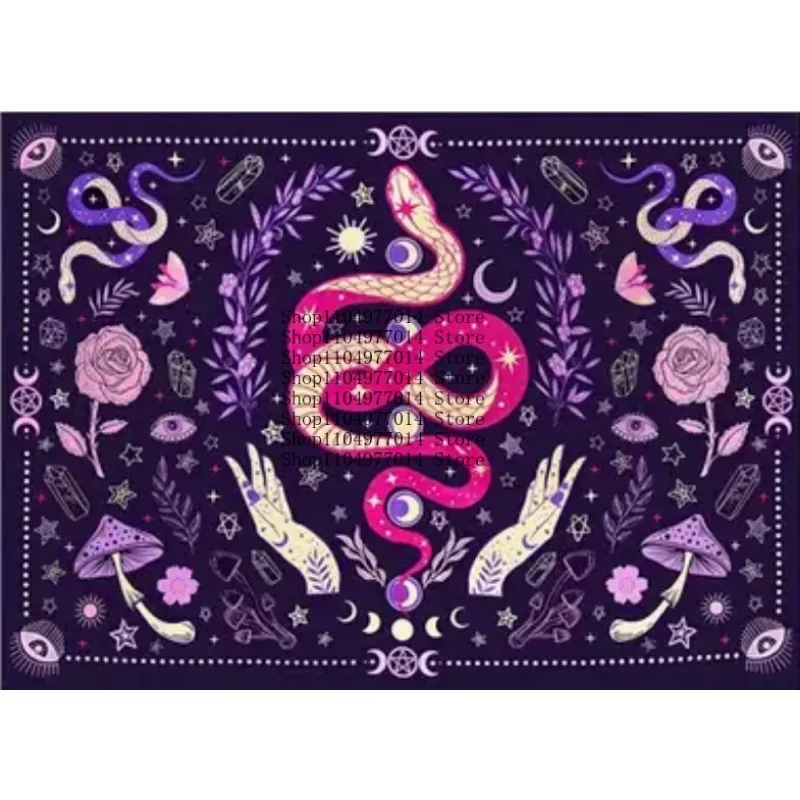 

Противоскользящий коврик с змеей и грибами ведьмы для гостиной, спальни, общежития или украшения сада, садовый коврик