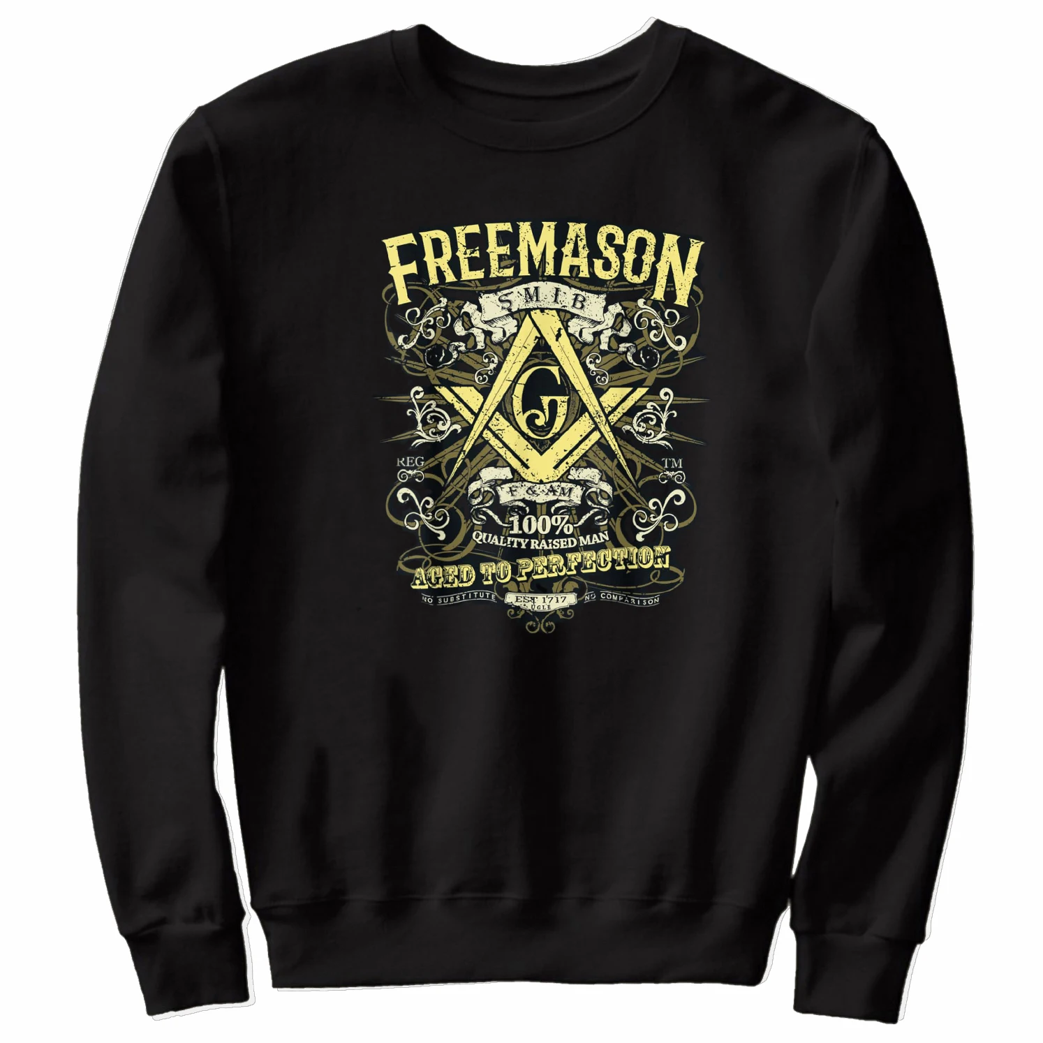 Quality Raised Man Aged To Perfection. Retro Masonic Freemason Pullover Hoodie 100% Cotton Comfortable Casual Mens Sweatshirt