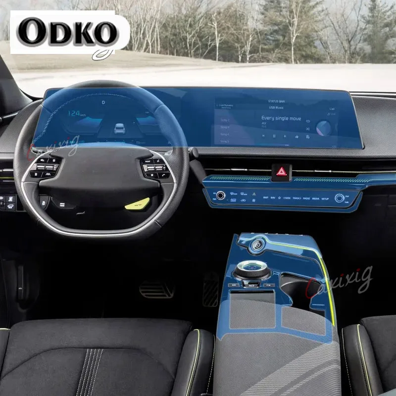 Per Kia EV6 ev GT 2021-2023 Car Interior Center console trasparente TPU PPF pellicola protettiva accessori per pellicole di riparazione antigraffio