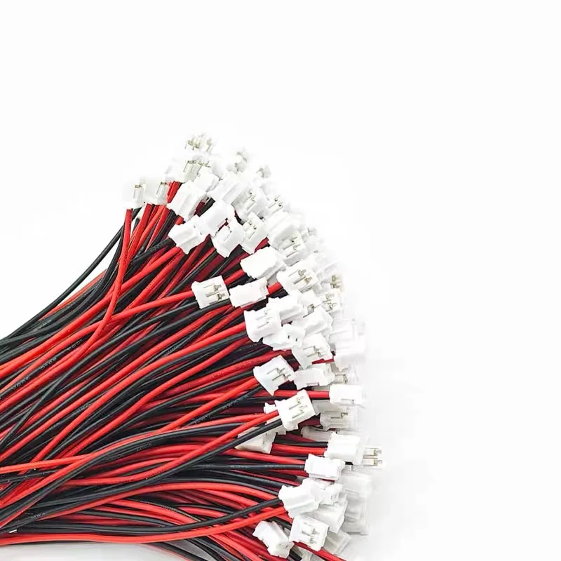 50 Pieces of PH2.0 Terminal Connecting Wires, 1007 Red-Black Wires, 22AWG, 8cm in Length