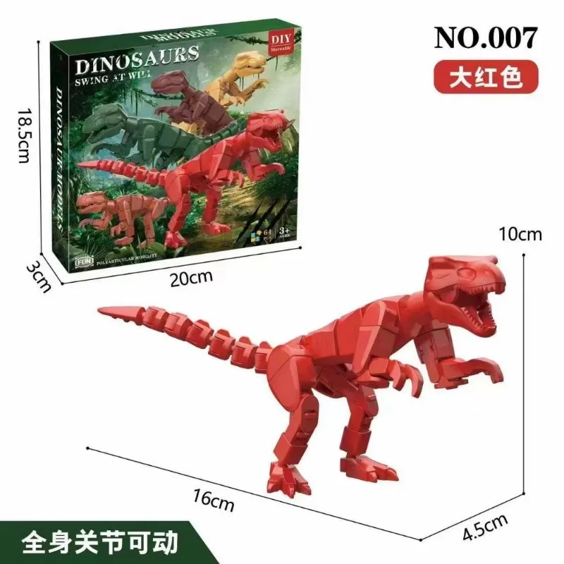 Lucky full-joint movable dinosaur 3D printed doll creative ornaments decompression boy toy model bag.