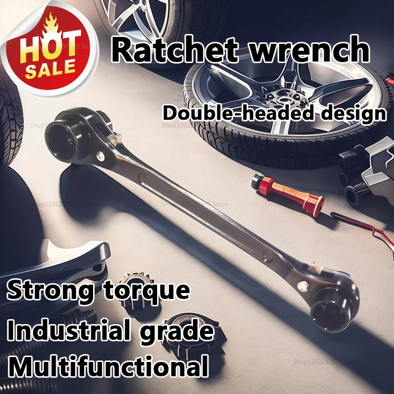 多機能ダブルヘッドレンチ双方向ラチェットレンチヘビーデューティ錆びないワークショップ機器家庭用機械ツール